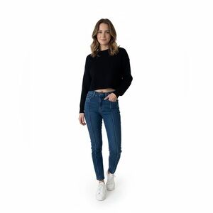 Sandro High Waisted Front Seam Slim Jeans 38
